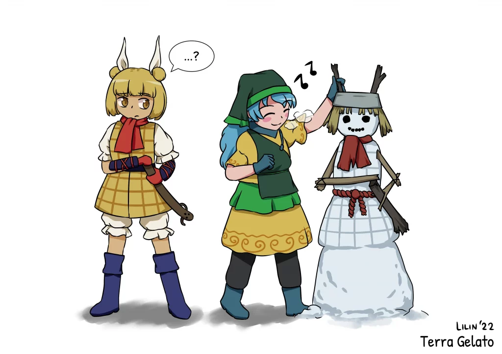 Mayumi, Keiki und ein Mayumi-Schneemann